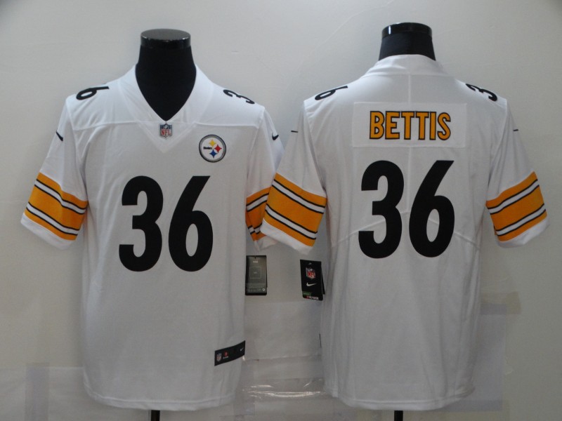 Men's Pittsburgh Steelers #36 Jerome Bettis White Vapor Stitched Jersey